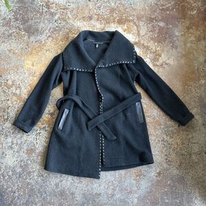 White House Black Market Black Wool Sweater Coat S $250